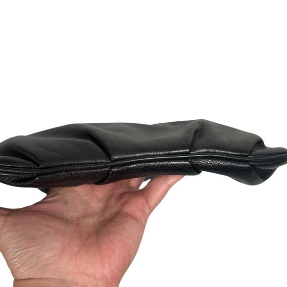 Tory Burch Black Stacked T Book Bag Pebbled Leather Crossbody - Picture 13 of 16